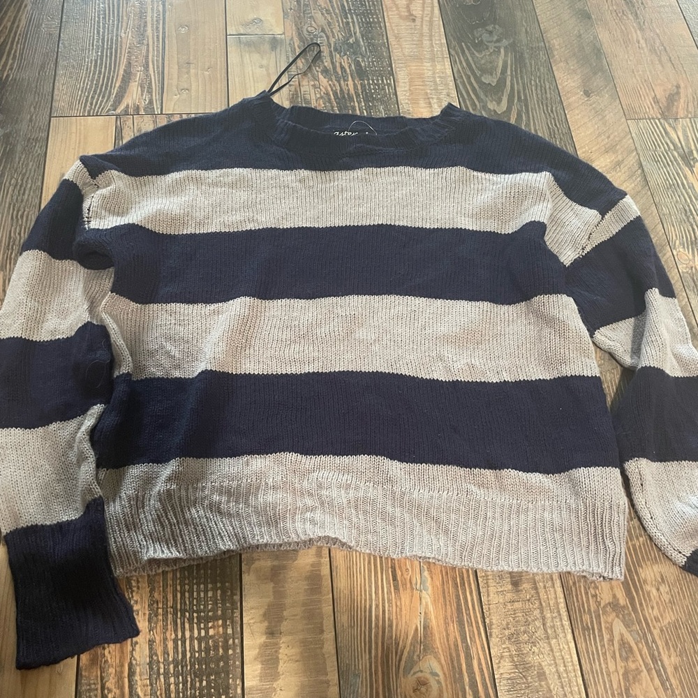Striped Navy and Gray Sweater